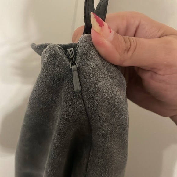 Sigrid Olsen Gray Leather Dress Pants Straight-Leg Formal Size 10 - Picture 7 of 8